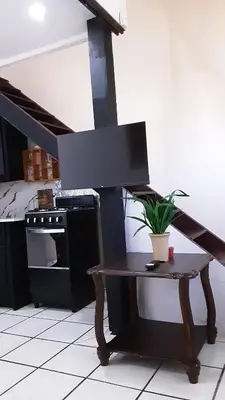 a table with a plant sitting on top of a stove at Tortuga Cabarete Resindencial in Sosua