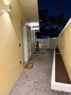 an empty hallway of a building at night at Paradiso Italia Miches in Miches