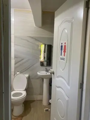 a bathroom with a toilet and a sink at Casa de Campo Vive in Ensanche Savica de Mendoza