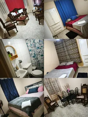 a collage of four pictures of a hotel room at Espacio acogedor y funcional in SJM