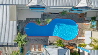 an overhead view of a swimming pool at a hotel at Centric Studio in Sosua Center Pool & Workspace in Sosúa
