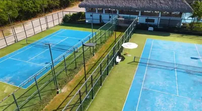 an overhead view of two tennis courts at Luxury 2BR, Private Jacuzzi, CanaRock Star in Punta Cana