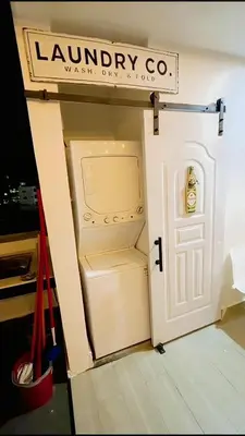 a laundry room with a washer and dryer at Caribbean Dream Bayahibe Seaside 3Br Penthouse in Bayahibe