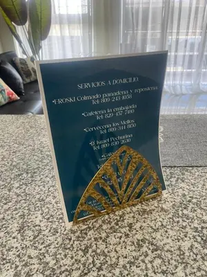 a plaque on a counter with a sign on it at 2 Bdrm 1 Bath Near River and Beach, 3L, Paraiso, Barahona in Paraíso