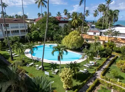 an aerial view of the pool at the resort at Cultrera 1 in Las Terrenas
