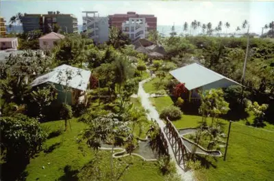 an aerial view of a park in a city at Plaza Real Resort in Juan Dolio