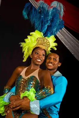 a man and a woman dressed up in costumes at VIK Hotel Cayena Beach All Inclusive in Punta Cana