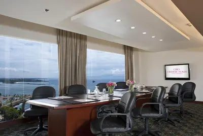 a conference room with a long table and chairs at Crowne Plaza Santo Domingo by IHG in Santo Domingo