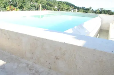 a skateboard ramp with a pool of water on it at Figaro Hotel Samana in Santa Bárbara de Samaná