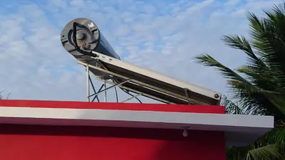 a satellite on top of a building with a palm tree at SolyViento 67 in Cabarete
