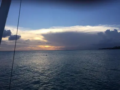 a view of the ocean from a boat at sunset at Pez 106 in Bayahibe