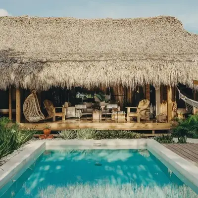 Bungalow with pool and Air Conditioning near playa Macao