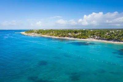 an aerial view of an island in the ocean at Bela Villa Apartment IDA in Bayahibe