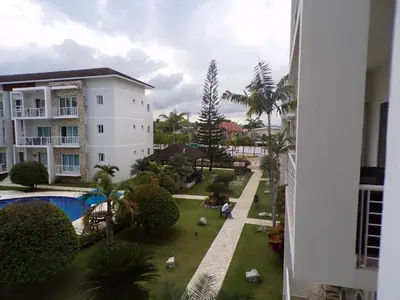 an aerial view of a building and a courtyard at Luxury in the Caribbean in Sosúa