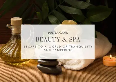 a sign with a bottle of spa essential oils and a candle at Luxury & Modern Villa with Pool at Cocotal Golf & Country Club in Punta Cana