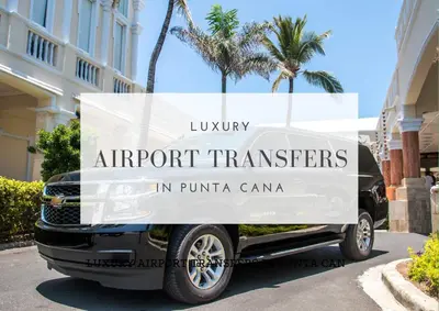 an airport transfers truck parked in front of a building at Amazing Villa in Casa de Campo with Included in Price Maid and Waiter in La Romana