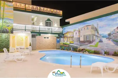 a rendering of a building with a swimming pool at Hotel Sinai in Nagua