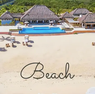 a beach with the word beach written in the sand at Cana Rock 108 Acceso Directo Piscina Punta Cana in Punta Cana