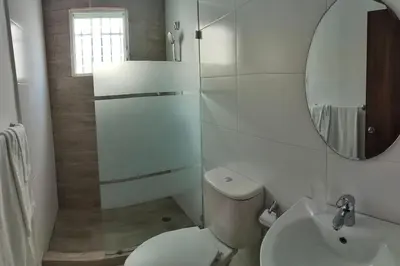 a white bathroom with a toilet and a mirror at Minerva in La Ureña