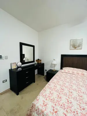 a bedroom with a bed with a dresser and a mirror at Lovely Beachfront 2 bedrooms condo with 2 pools in Las Terrenas