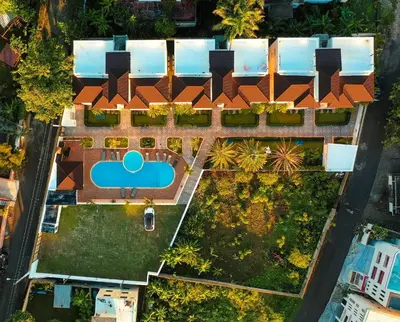 an overhead view of a house with a yard at Ria Hotel in San Felipe de Puerto Plata