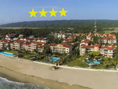 an aerial view of a resort with stars at Ocean Dream Studios Cabarete in Cabarete