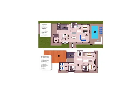 a floor plan of a house at Private Iberosta Villa Fortuna - 4BDR, Pool & Private Beach in Punta Cana