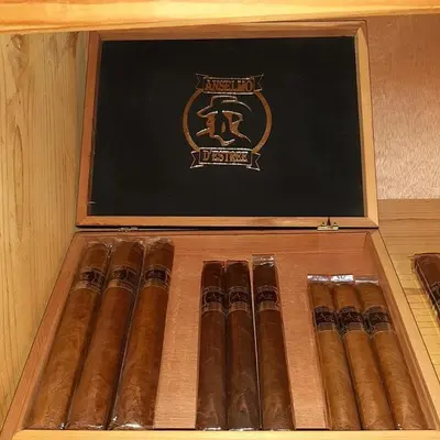 a box of cigars sitting on top of a table at Villa Rosa in Punta Rucia