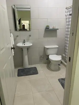 a bathroom with a toilet and a sink at hospedaje de marant 2 in San Felipe de Puerto Plata