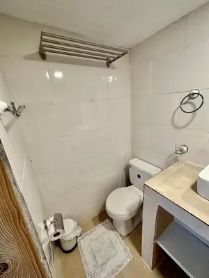 a white bathroom with a toilet and a sink at Noè Hotel 1 king bedroon #7 in Punta Cana