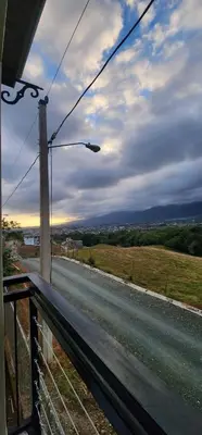 a road with a street light on the side of it at Villa Ladera de la Montańa in Jarabacoa